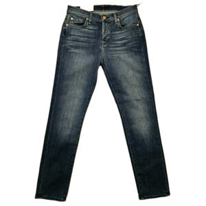 7 For All Mankind Josefina Skinny Jeans Women's Size 26 Button Fly Boyfriend Fit